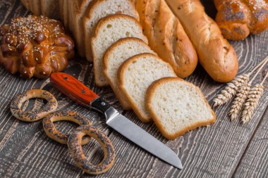 Eski arka plan buğday ekmek