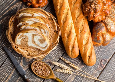 Eski arka plan buğday ekmek