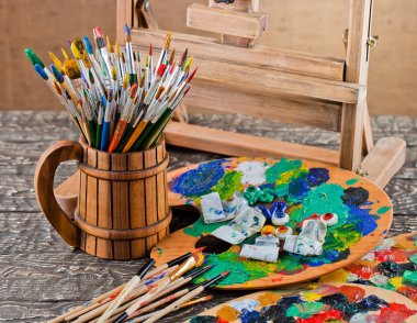 boya ve fırça çizimi için