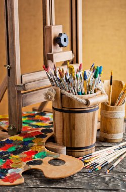 boya ve fırça çizimi için