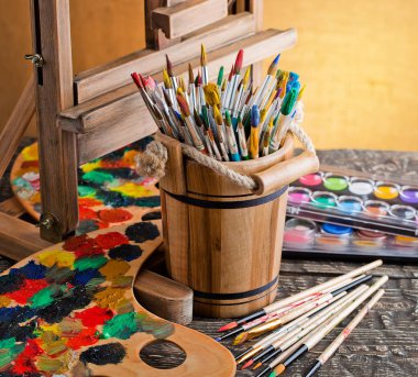 boya ve fırça çizimi için