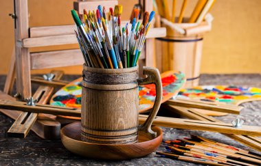 boya ve fırça çizimi için