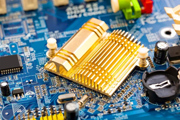 Computer motherboard closeup — Stock Photo, Image