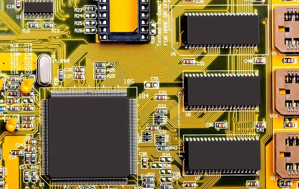 Primer plano de la placa base del ordenador —  Fotos de Stock