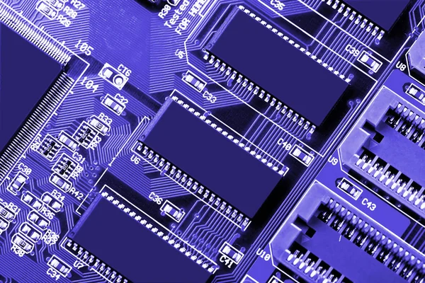 Primer plano de la placa base del ordenador —  Fotos de Stock