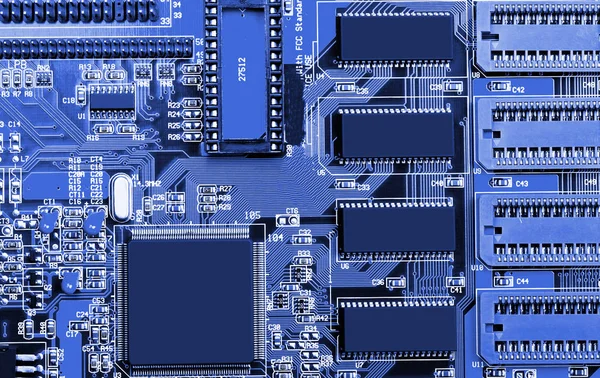 Primer plano de la placa base del ordenador —  Fotos de Stock