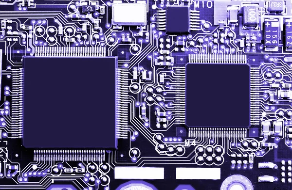 Primer plano de la placa base del ordenador — Foto de Stock