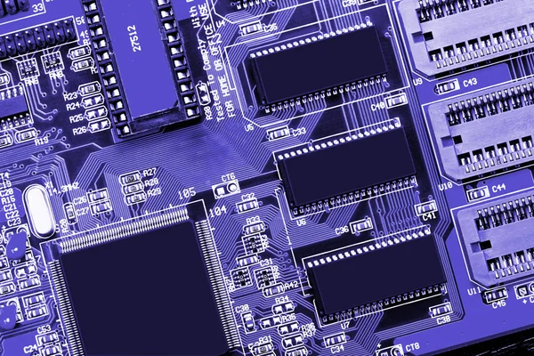 コンピューターのマザーボードのクローズアップ — ストック写真