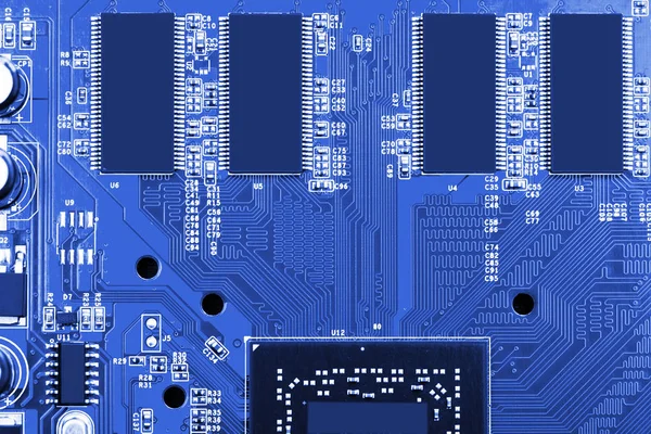 Primer plano de la placa base del ordenador —  Fotos de Stock