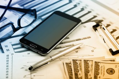 Masada ofiste iş nesneleri