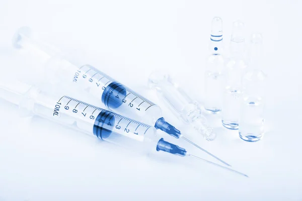 Medical Syringes Injection White Background — Stock Photo, Image
