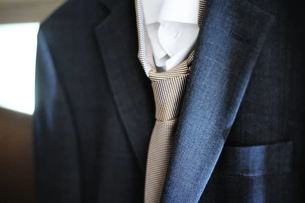 Accessoires Jeune Homme Affaires Cravate Boutons Manchette Ceinture — Photo