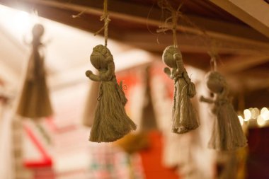 Yılbaşı süsleri ve ip retro Ukrayna