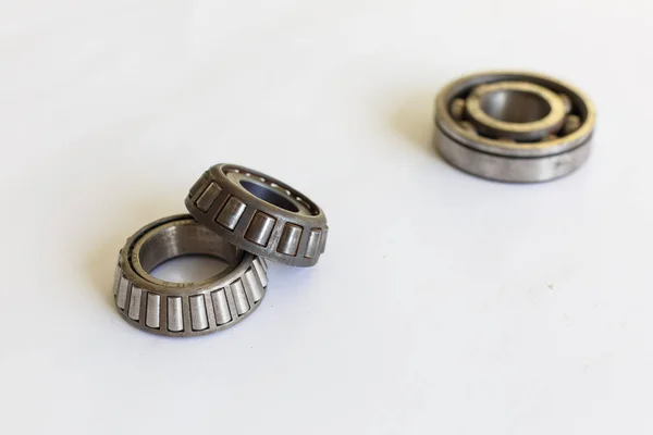 Ball Bearings , Spherical , Tapered roller bearing and cylindrical on isolated background