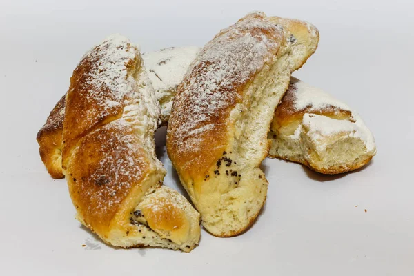 Fresh soft croissant on a white background. Studio Photo — Stock Photo, Image