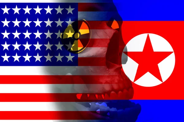 ΗΠΑ vs Βόρεια Κορέα γραφικό έννοια — Φωτογραφία Αρχείου