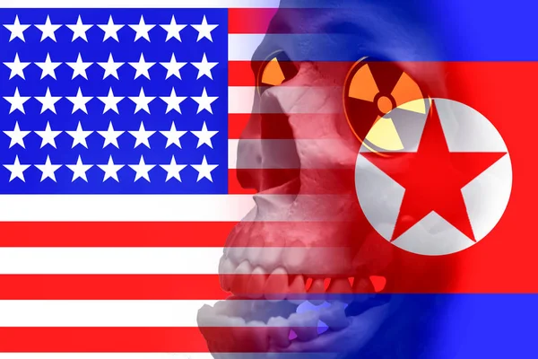 Usa vs concetto grafico Corea del Nord — Foto Stock