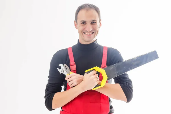 Handyman White Background — Stock Photo, Image