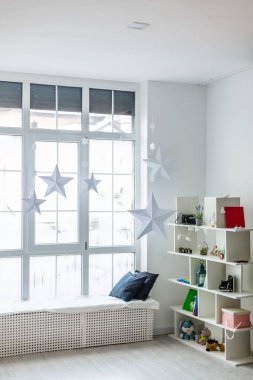 Kanepeli modern iç mekan. 3d oluşturma