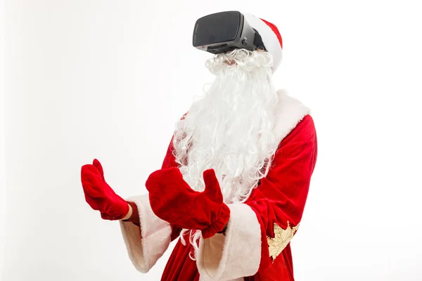 Weihnachtsmann Mit Virtual Reality Brille — Stockfoto