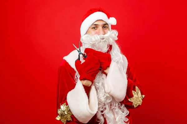 Santa Claus Dárkovou Krabicí — Stock fotografie