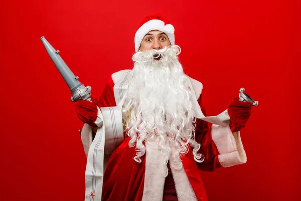 Santa Claus Červeným Kloboukem — Stock fotografie