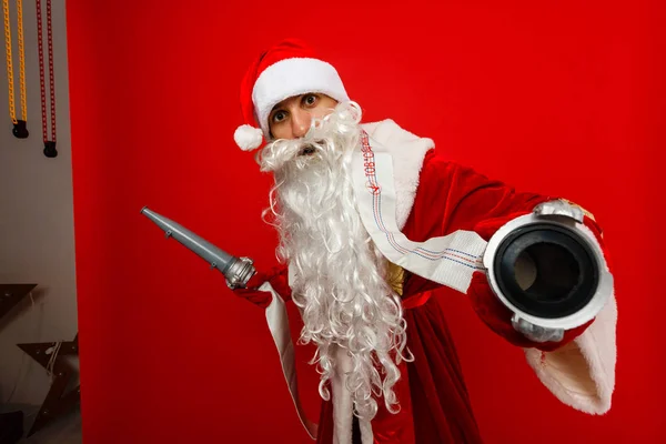 Santa Claus Červeným Kloboukem — Stock fotografie