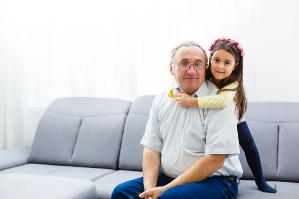 Grandfather Granddaughter Spending Time Together — Stock Photo, Image