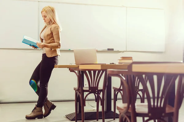 Porträt Eines Glücklichen Lehrers Klassenzimmer — Stockfoto