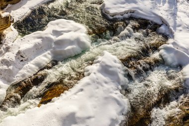 Ormandaki donmuş nehir.