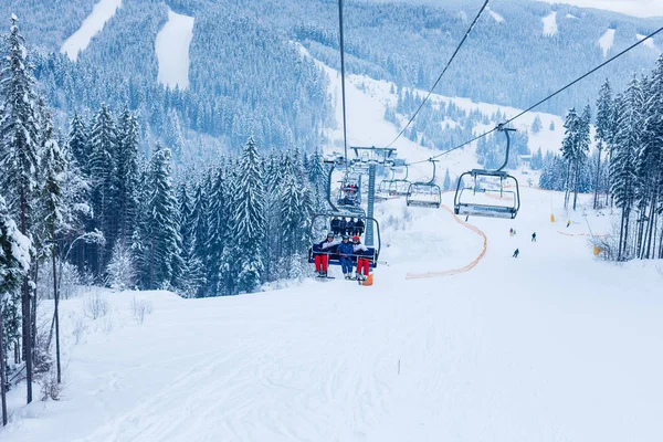 Vänner Skidliften Skidorten — Stockfoto