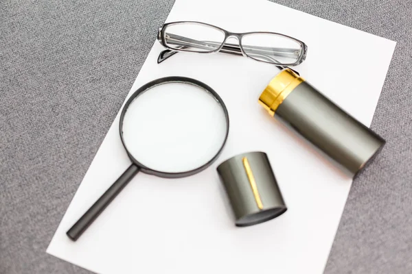 Magnifier Glasses Notebook — Stockfoto