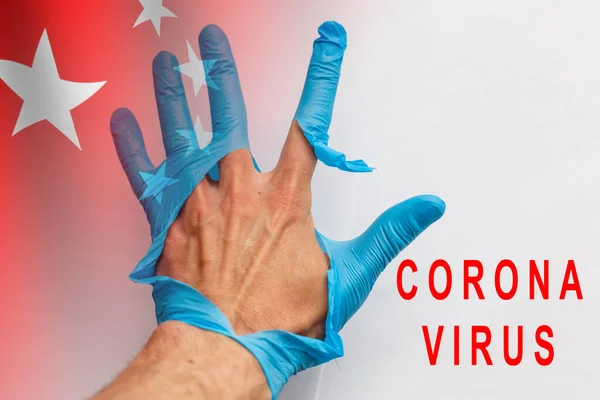 Doctor Hand Medical Glove 2019 Ncov Analysis Lab Роман Coronavirus — стокове фото
