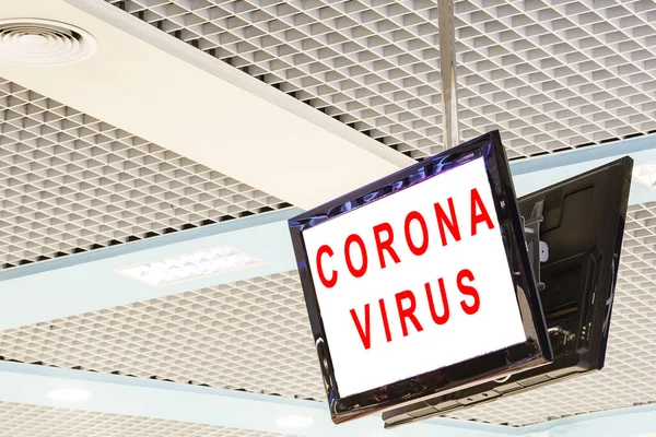 Coronavirus Isolé Sur Blanc Sentier Coupure Moniteur Avertissement Virus Noir — Photo