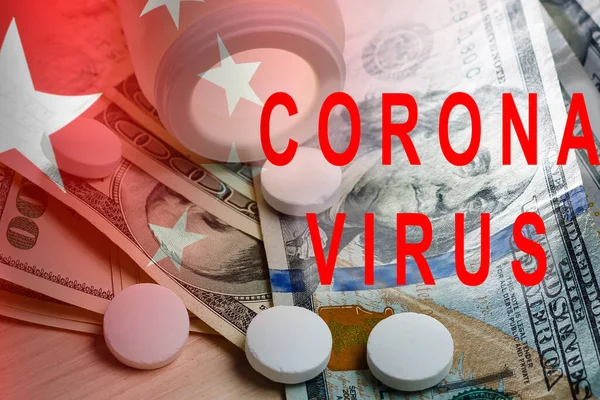 coronavirus, dollars. High Cost of Medicine and Healthcare.