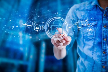 Veri yönetimi kavramında iş adamı