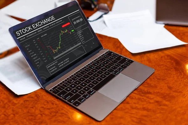 Aktienindex Auf Dem Computermonitor — Stockfoto
