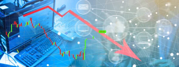 Finansal Konsept Finansal Kriz Grafikleri 2020 Kopyalama Alanı — Stok fotoğraf