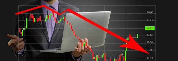 Financieel Concept Grafieken Van Financiële Crisis 2020 Kopieerruimte — Stockfoto