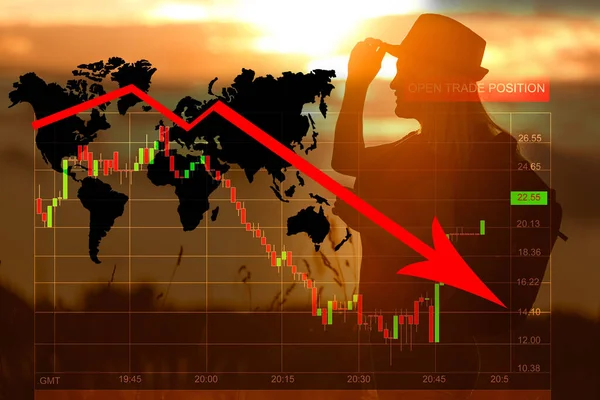 Concepto Financiero Gráficos Crisis Financiera 2020 Espacio Copia —  Fotos de Stock