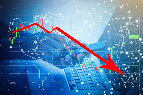Concepto Financiero Gráficos Crisis Financiera 2020 Espacio Copia —  Fotos de Stock
