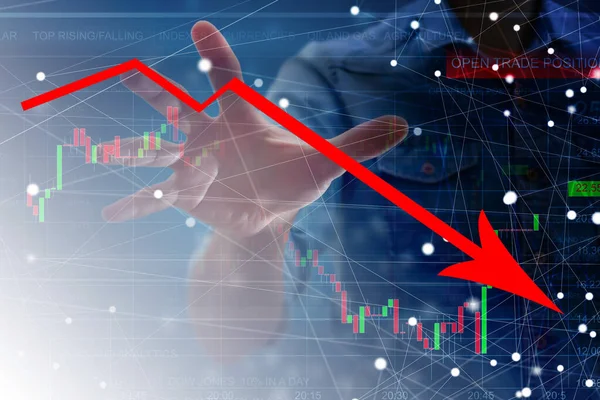 Financieel Concept Grafieken Van Financiële Crisis 2020 Kopieerruimte — Stockfoto