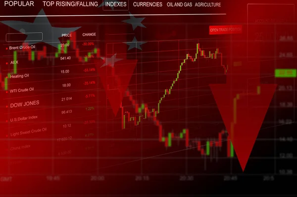 2020 Crisis Charts Flag Background — Stock Photo, Image