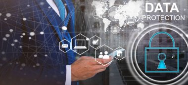 Veri yönetimi kavramında iş adamı