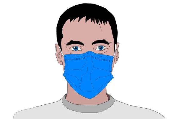 Masque Médical Homme Bonne Santé Avec Masque Protection Médicale Prendre — Photo