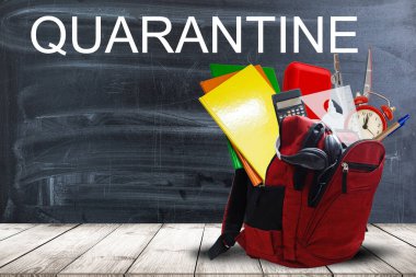 Karantina Okulu Coronavirüs Salgınları sırt çantası