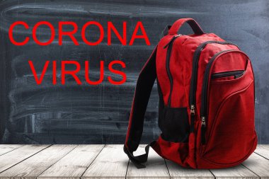 Karantina Okulu Coronavirüs Salgınları sırt çantası