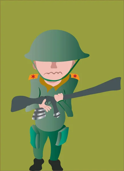 The baby soldier — Stock Vector