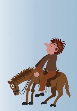 on his high horse clipart