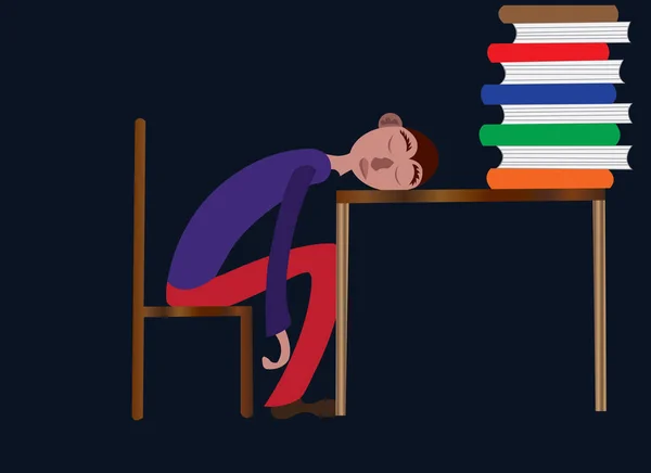 En utmattad bookworm — Stock vektor